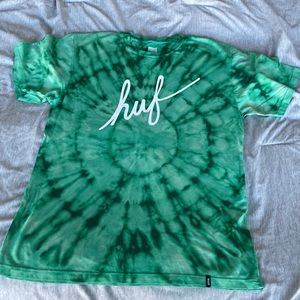 HUF Green Tie dye T Shirt